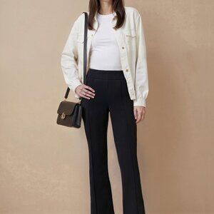 New York & Company Petite Ponte Bootcut Mid Rise Pant Size MEDIUMMEDIUM / BLACK